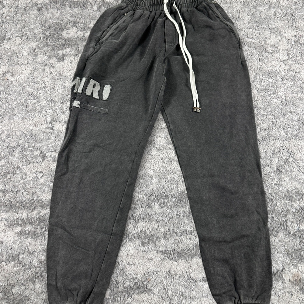 AMIRI Distressed Washed Light Black Sweatpants Men's Large
